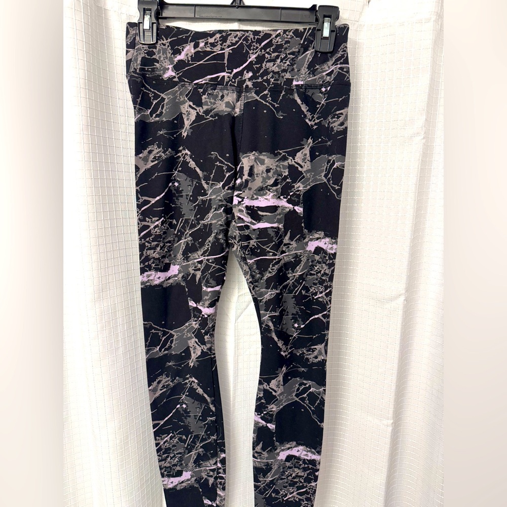 Pact Organic Leggings - Black and Purple Marble